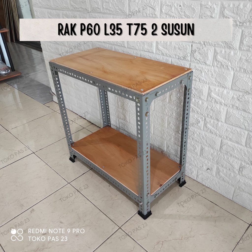 Jual RAK SIKU LUBANG P60 L35 (cm) 2 SUSUN TINGKAT / RAK BESI SERBAGUNA ...