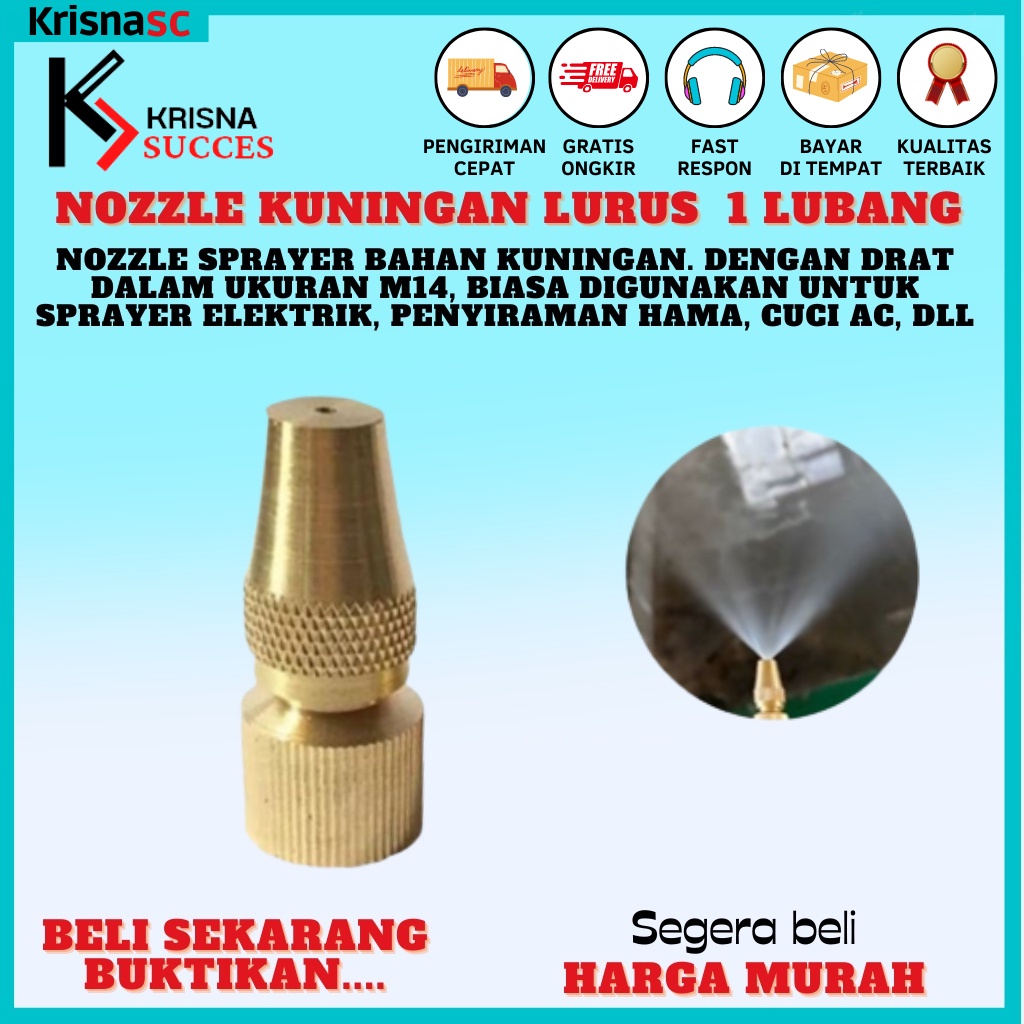 Jual NOZEL / NOZZLE / SPUYER SPRAYER ELEKTRIK KUNINGAN 1 LUBANG LURUS ...