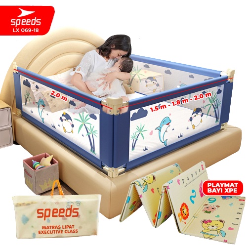 Jual SPEEDS Baby Safety Bed Guard Baby Bedrail Fence Pagar Pengaman ...