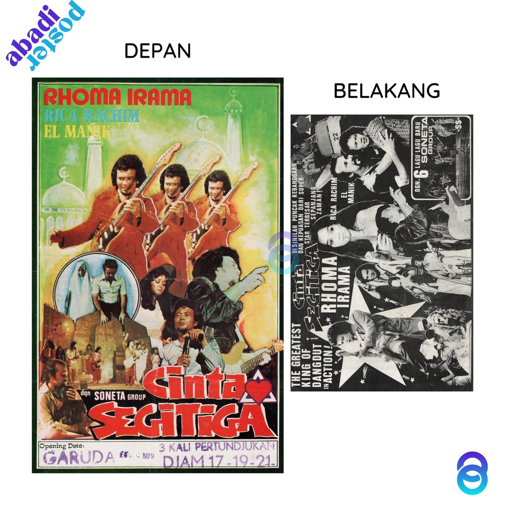 Jual poster film lawas cinta segi tiga - poster film rhoma irama