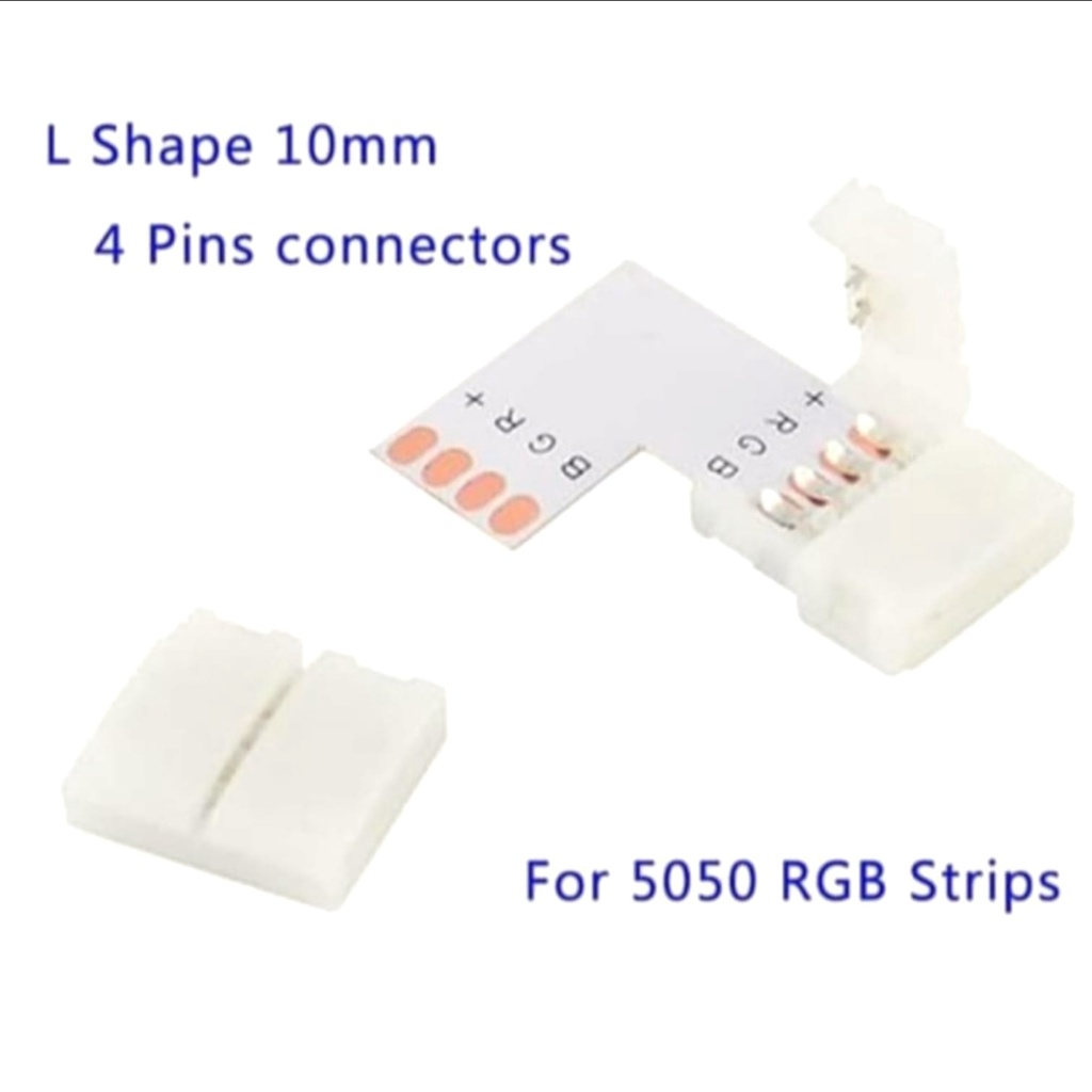 Jual Konektor type L 4 pin untuk Ledstrips RGB SMD5050 | Shopee Indonesia