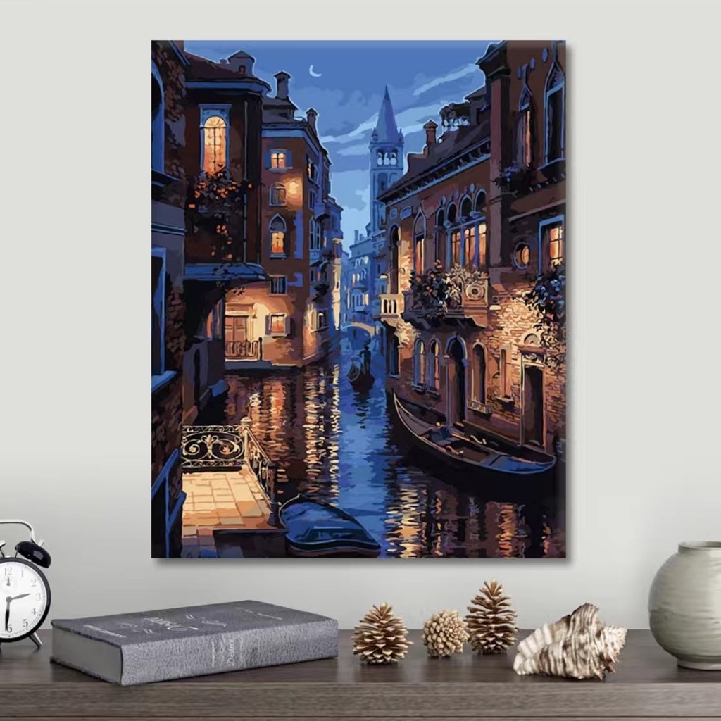 Jual DIY Painting Canvas Paint By Number kit Lukisan 40x50cm | Shopee ...