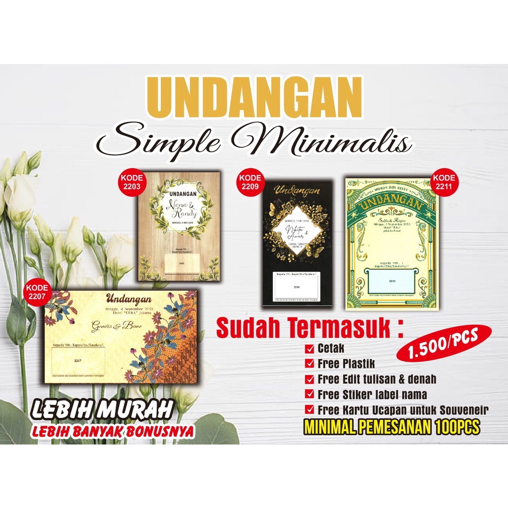 Jual undangan pernikahan - undangan murah - undangan simpel - undangan