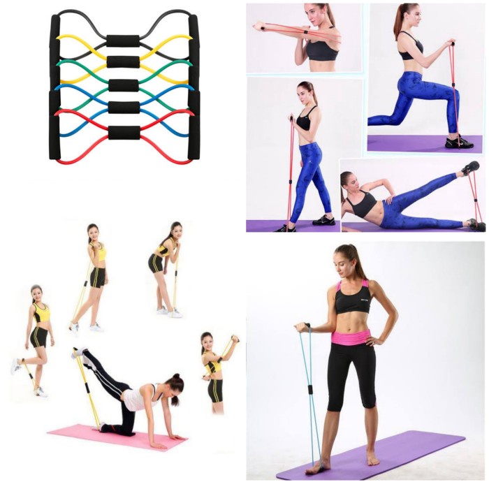 Jual Tali Bantu Otot Gym Fitness Resistance Yoga And Pilates Stretch Rope Tali Stretching