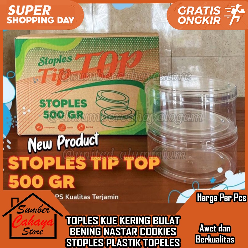 Jual Toples Kue Kering Bulat Bening Nastar Cookies Stoples Plastik Topeles Topless Pelastik