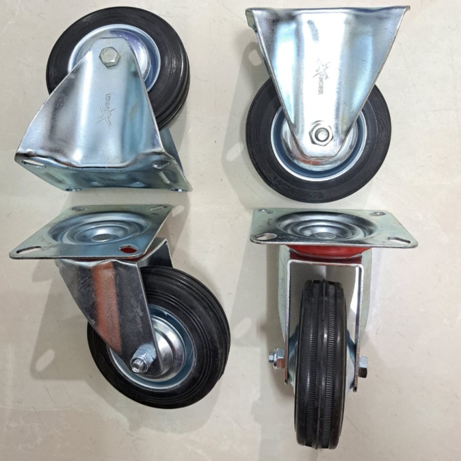 Jual RODA KARET ETALASE 3 INCH SET 2 HIDUP & 2 MATI / RODA TROLLEY ...