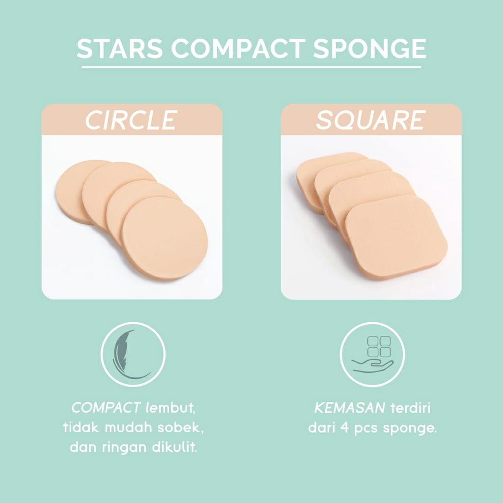 Jual GLAMFIX Stars Compact Sponge Circle | Shopee Indonesia