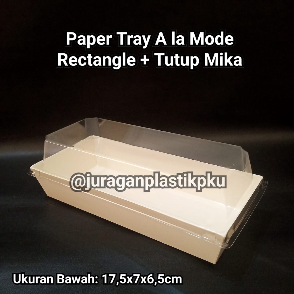 Jual Paper Tray A la Mode Rectangle Size M + Tutup Mika | Box Hotdog ...