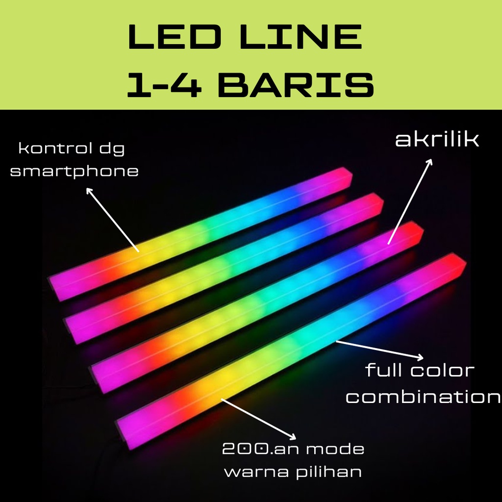 Jual LED Line / LED Gaming Room 1-2-3 baris | Shopee Indonesia