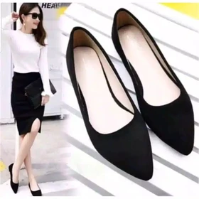 Polos 01 Flat Shoes Suede Balet Wanita Elegan