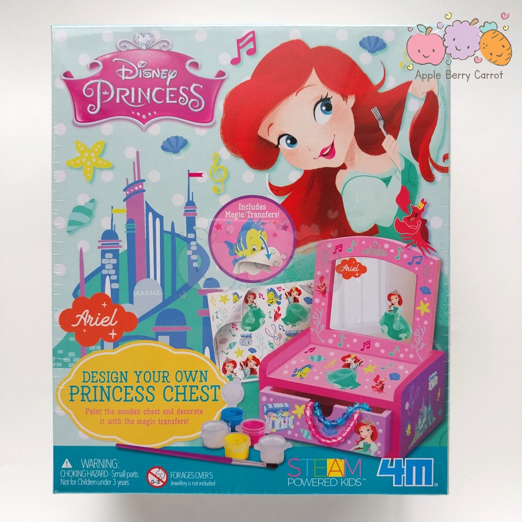 Jual 4M Disney Princess ARIEL design your own Wooden Chest little ...