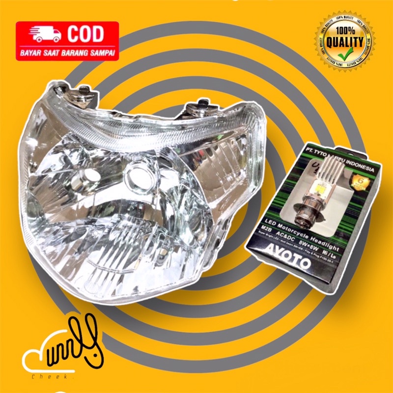 Jual Reflektor / Lampu Depan / Headlamp Yamaha Vega ZR Satu Set LED