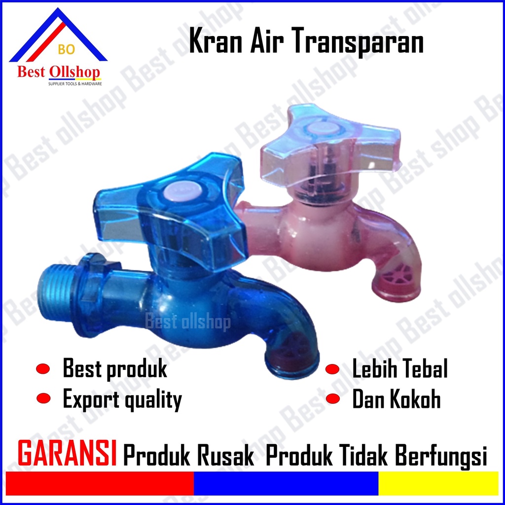 Jual Keran Air Plastik Transparan 1 2 3 4 Inch Kran Air Bening Baling