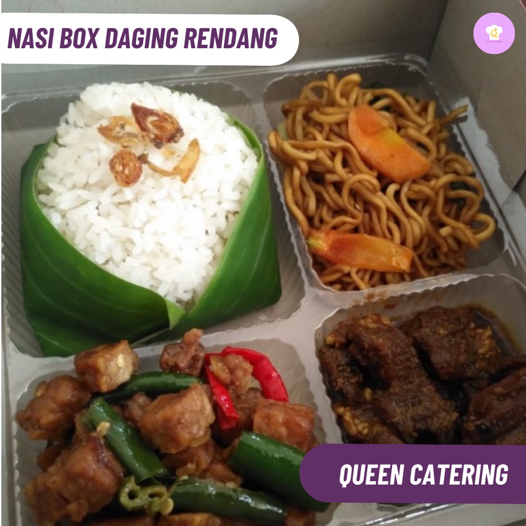 Jual Paket Nasi Box Nasi Kotak Menu Daging Rendang Bisa Request ...