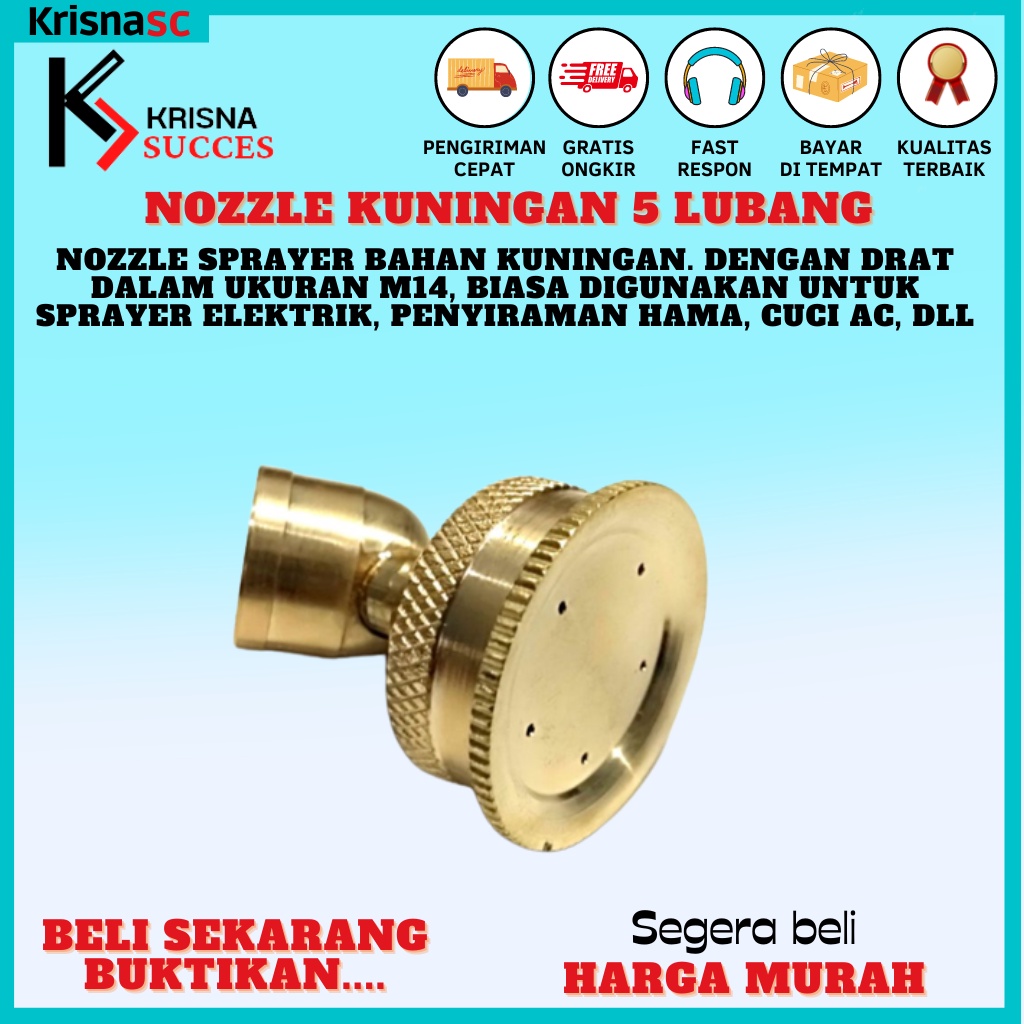 Jual NOZZLE SPUYER BENGKOK 5 LUBANG NOZLE KUNINGAN SPRAYER ELEKTRIK ...