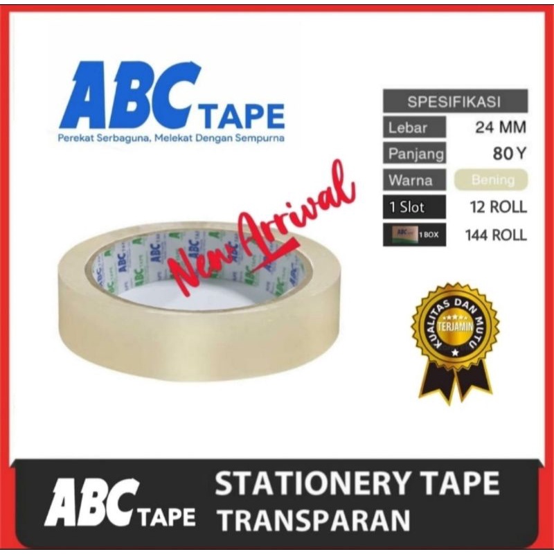 Jual Isolasi besar ABC 1*72 80 yard (1roll) | Shopee Indonesia