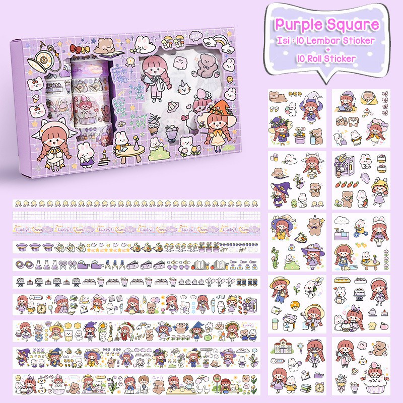 Jual GEM - 1 SET SOLATIP STIKER WASHITAPE STIKER LABEL STIKER LUCU