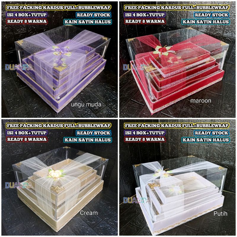 Jual Box Mahar Seserahan Pernikahan Lamaran Bawaan Pengantin Isi 4 ...