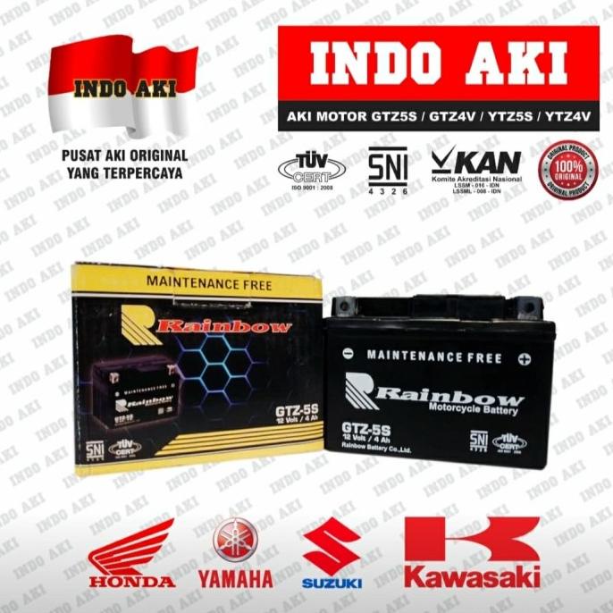 Jual Trend - Aki Motor Accu Aki Kering Motor RAINBOW GTZ-5S GTZ5 GTZ5S