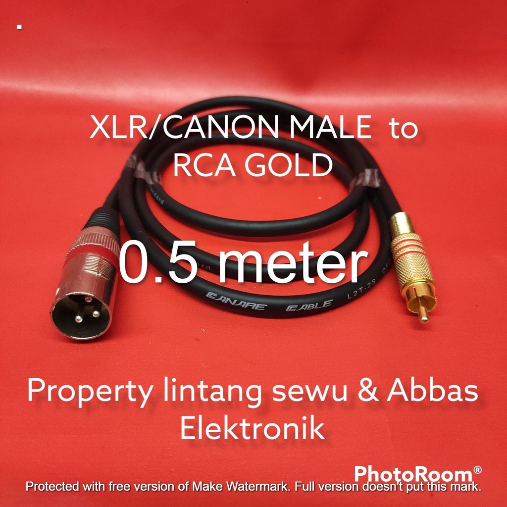 Jual KABEL JEK RCA GOLD TO XLR CANON MALE 0.5 METER | Shopee Indonesia