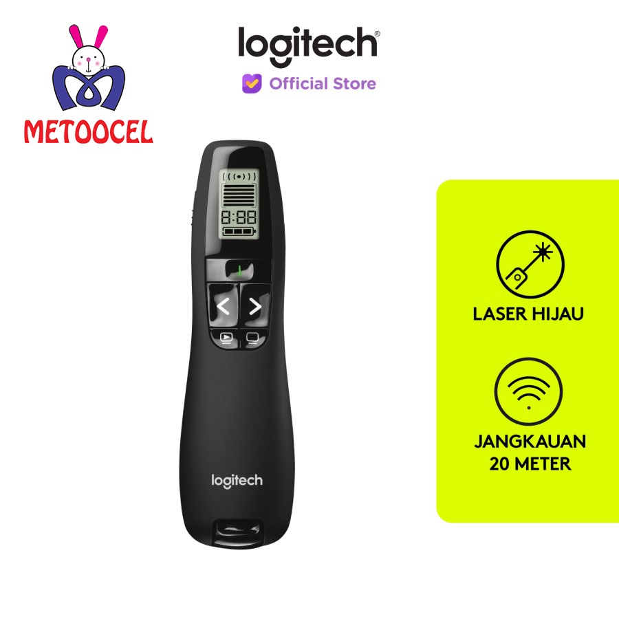 Jual Logitech R800 Remote Pointer Presenter Wireless Laser Hijau ...
