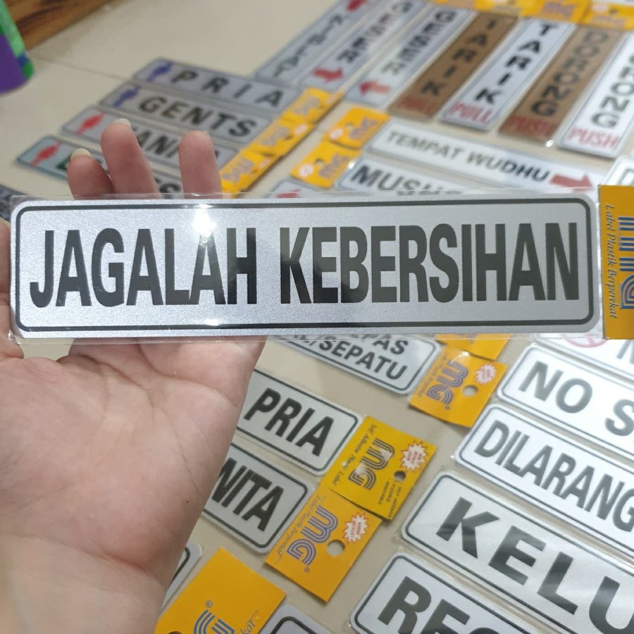 Jual Stiker PVC Signage Tulisan Jagalah Kebersihan | Shopee Indonesia