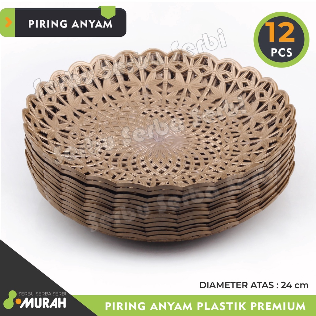 Jual Serbu Murah 12 Pcs Piring Anyaman Plastik Bunga Classic Teratai