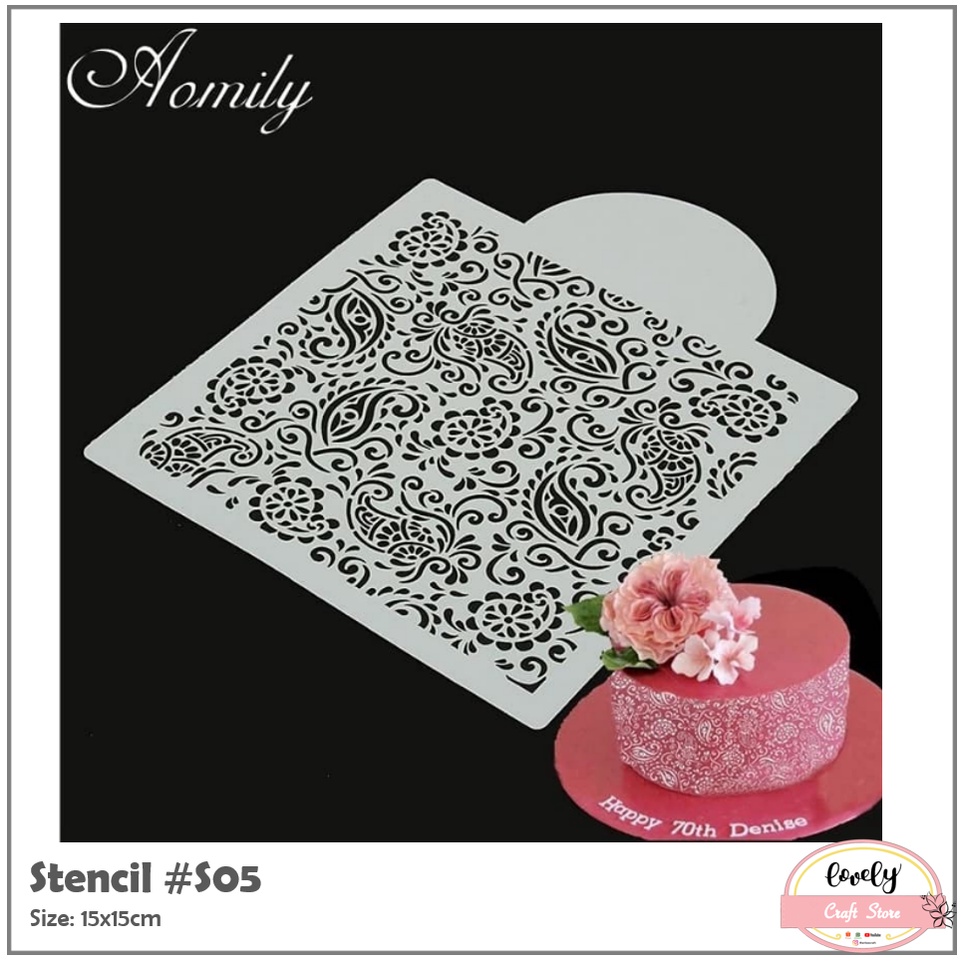 Jual Lovelycraftstore S05 Plastic Stencil Cetakan Stensil Lukis Craft Kue Cake Scrapbook