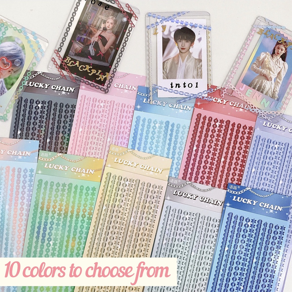 Jual [kstuffind] Sticker Rantai Manik Glitter Chain Korean Bead Warna ...