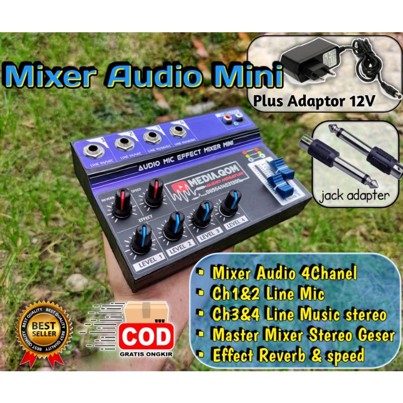 Jual Mixer Mini Audio 4Ch Effect nyess Reverb Buat karaokean bisa Aki