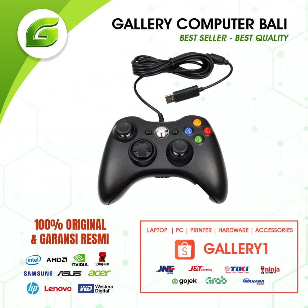 Jual Stik Stick XBOX 360 Controller Wired Kabel Ori Pabrik Joystick
