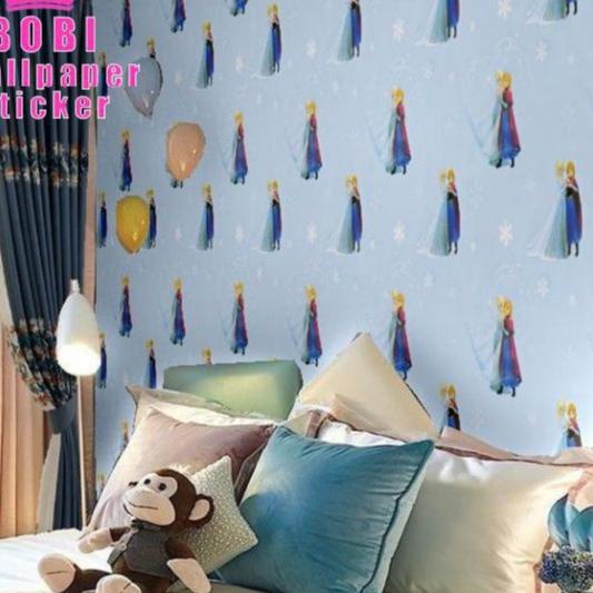 Jual Diskon!! Wallpaper Sticker 5298-1 Frozen Biru / Wallpaper New 2020 ...