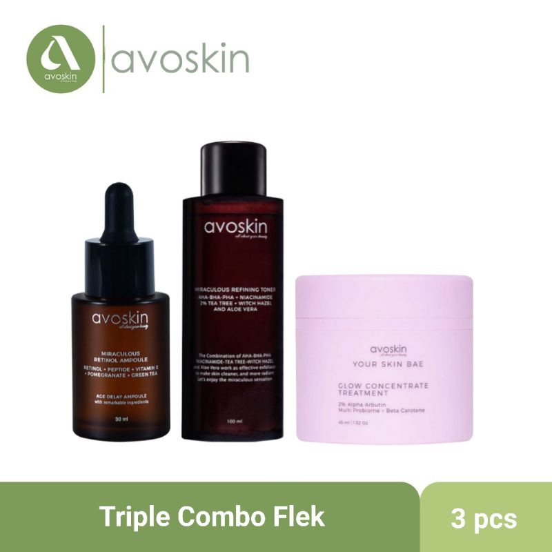 Jual AVOSKIN Triple Combo Flek (GCT Alpha Arbutin Moisturizer 45ml