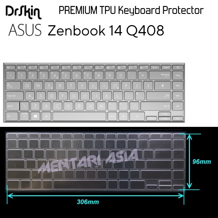 Jual Keyboard Protector ASUS ZenBook 14 Q408 - DrSkin PREMIUM Clear ...