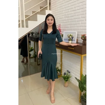 Meganshoping Mermaid Dress Scuba Casual Formal Bodycon Body Fit Korea Look Vintage Fashion
