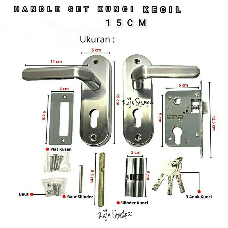 Jual Kunci Pintu Rumah Kecil Cm Gagang Pintu Rumah Stainless Handle