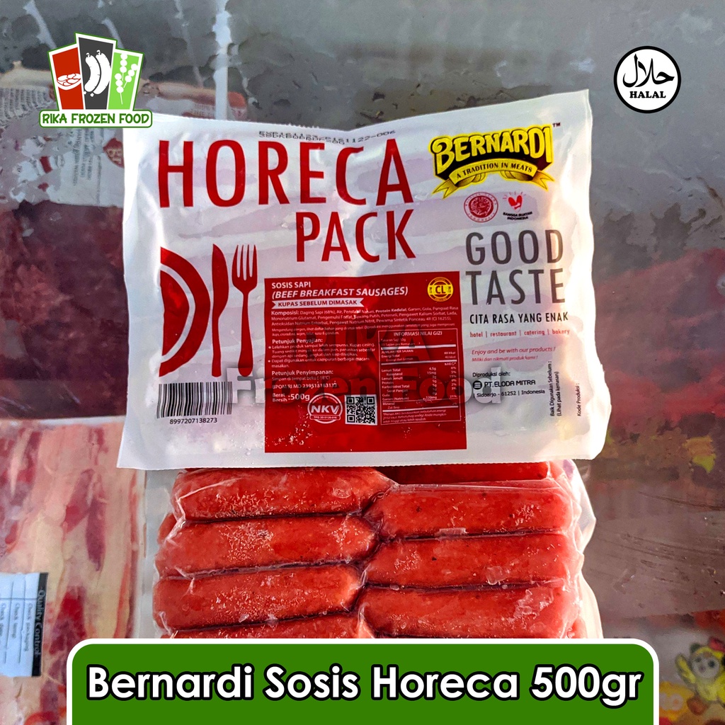 Jual Sosis Bakar Sapi Bernardi Horeca Pack Cl 500gr Kupas Shopee