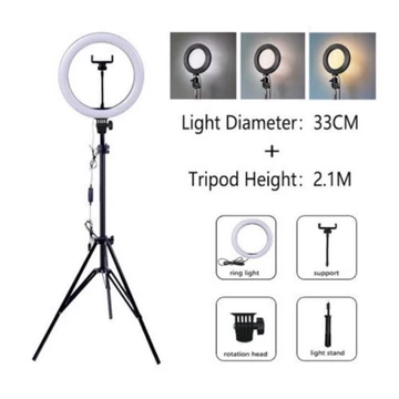 Ring Light 26cm Tripod 2.1m Ring Light 33cm Lampu Makeup Lampu Selfie Lampu Vlog