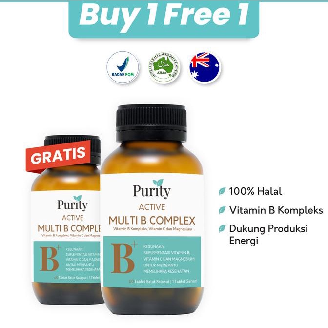 Jual Purity Vitamin Double Active Multi B Complex 60 Tablet (2 PCS ...