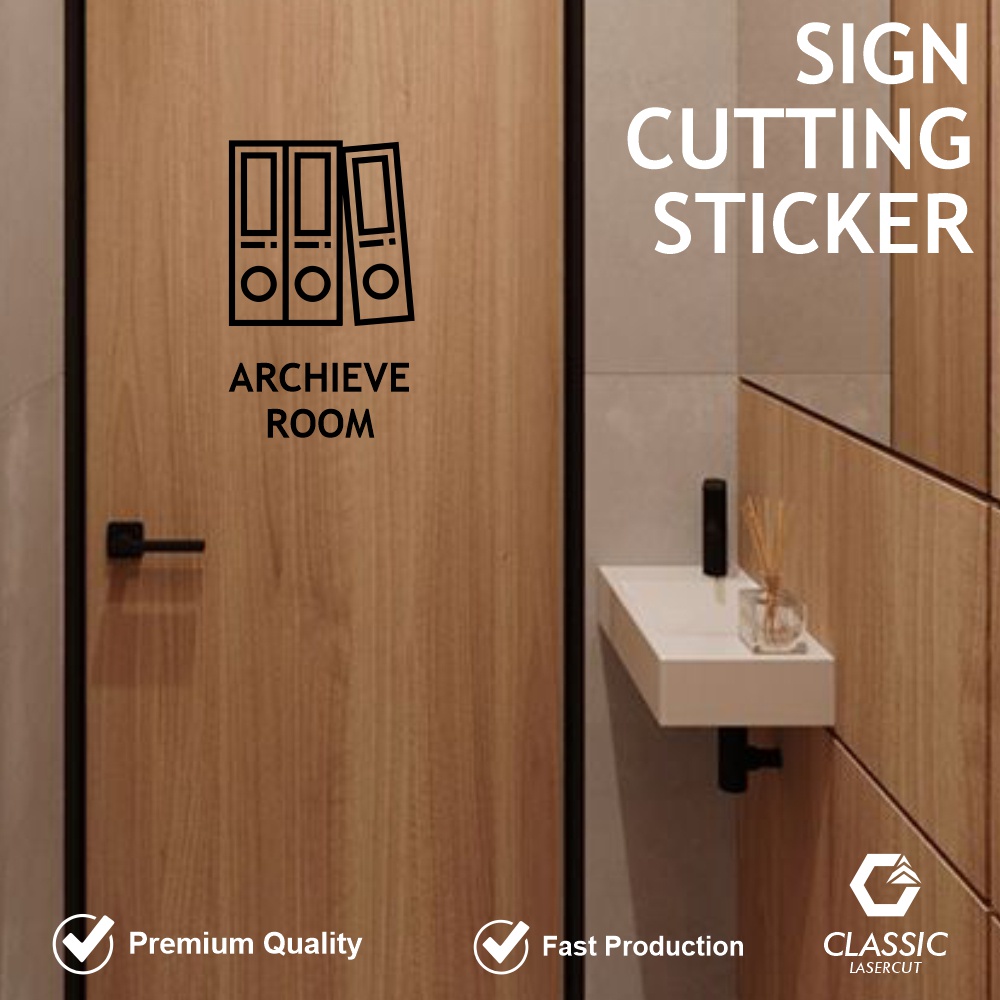 Jual Sign Sticker Archieve Room / Sign Sticker / Sign Pintu 15 x 35cm ...