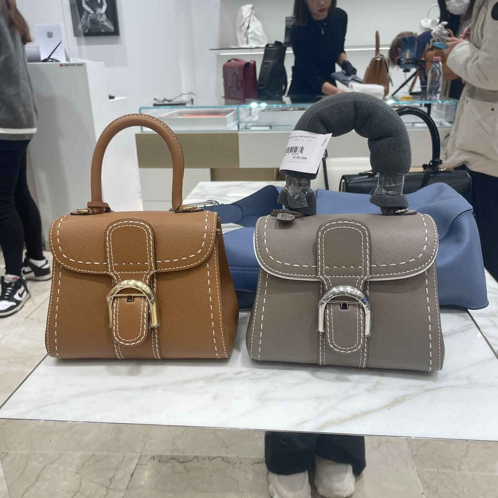 【HOT】Delvaux external stitching BRILLANT MINI20cm portable shoulder bag