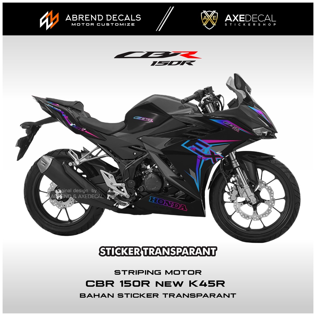 Jual Striping Cbr 150 R New Graphic Transparan Rainbow Stiker Motor