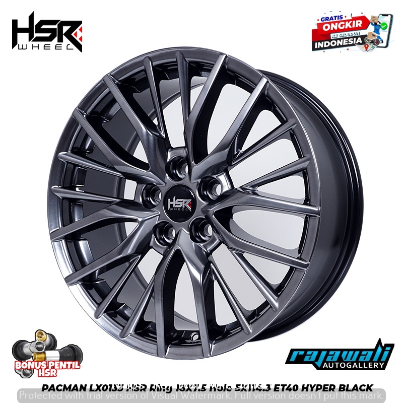 Jual VELG MOBIL TERBARU HSR PACMAN RING 18 LEBAR 7.5 RATA HYPER BLACK ...
