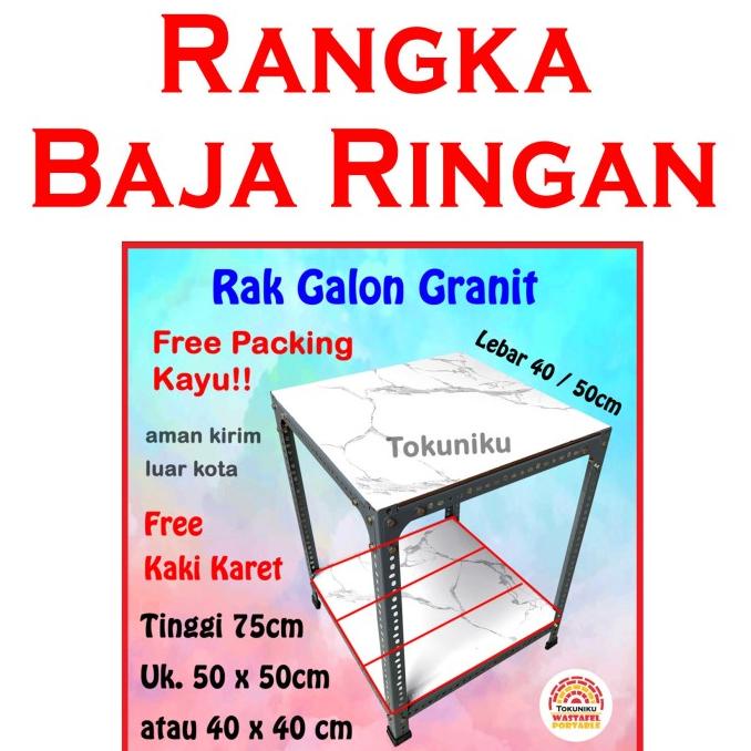 Jual Rak Galon BAJA RINGAN Meja Kompor 1 Tungku Tempat Dispenser Granit