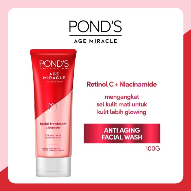 Jual PONDS Age Miracle Youthful Glow Facial Wash Anti Aging + Glowing