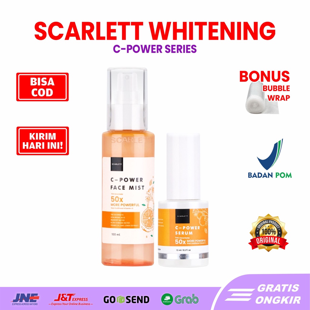 Jual Scarlett Whitening CPower Face Mist CPower Serum BPOM Halal
