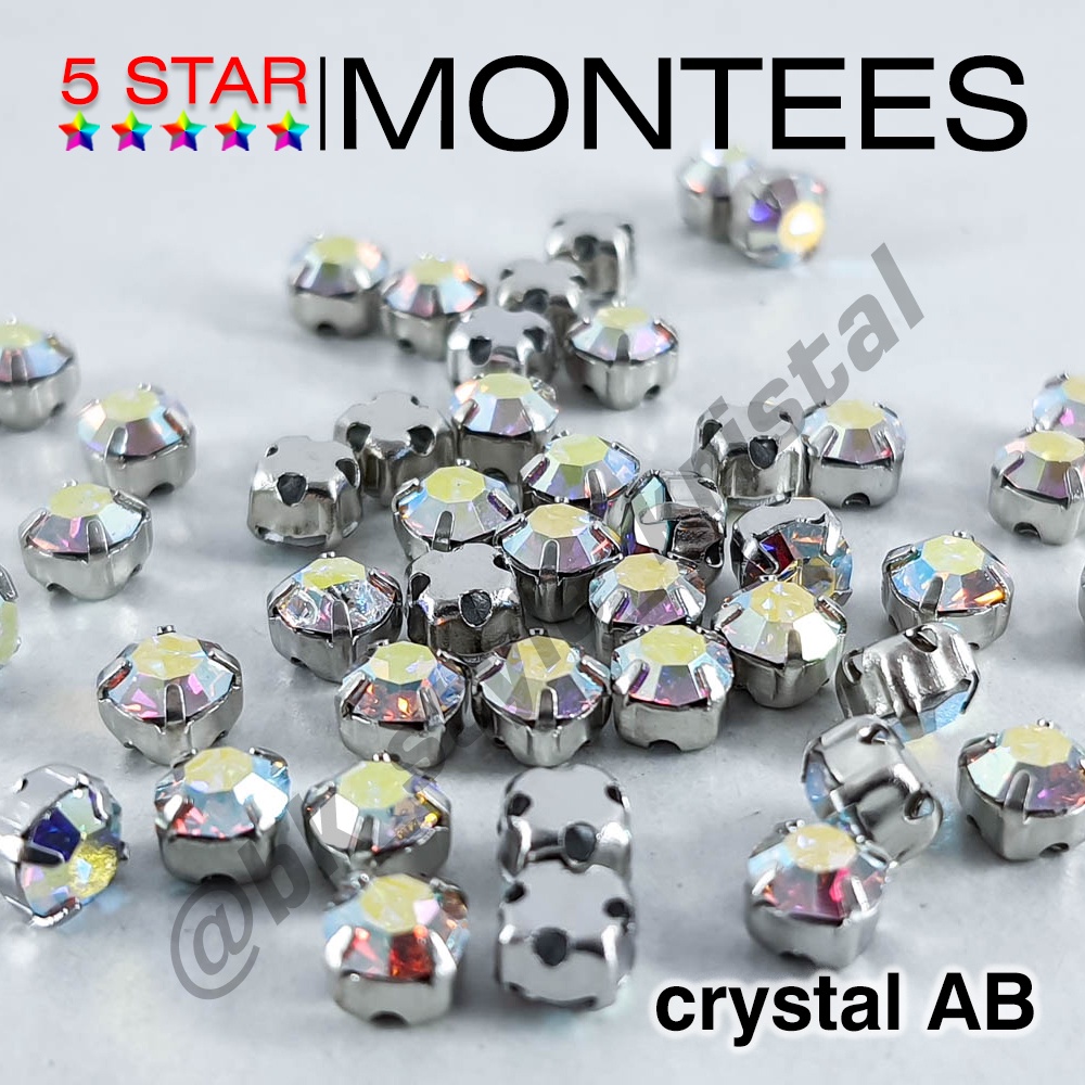 Jual Kristal Cangkang 5 Star Montees Kaki 4 Warna Crystal Clear