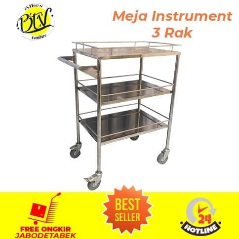 Jual MEJA INSTRUMEN 3 RAK SS | Shopee Indonesia