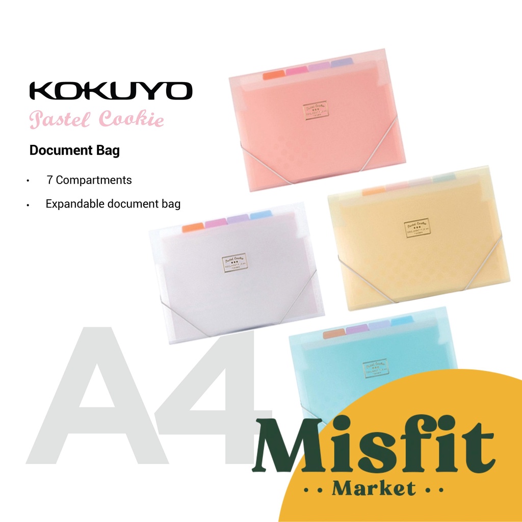 Jual Kokuyo Pastel Cookie Document Bag A4 Accordion Expandable File ...