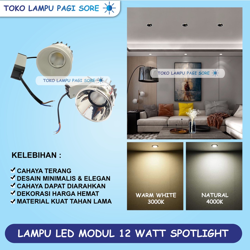 Jual Lampu Sorot LED Modul 12W Spotlight COB Terang | Shopee Indonesia